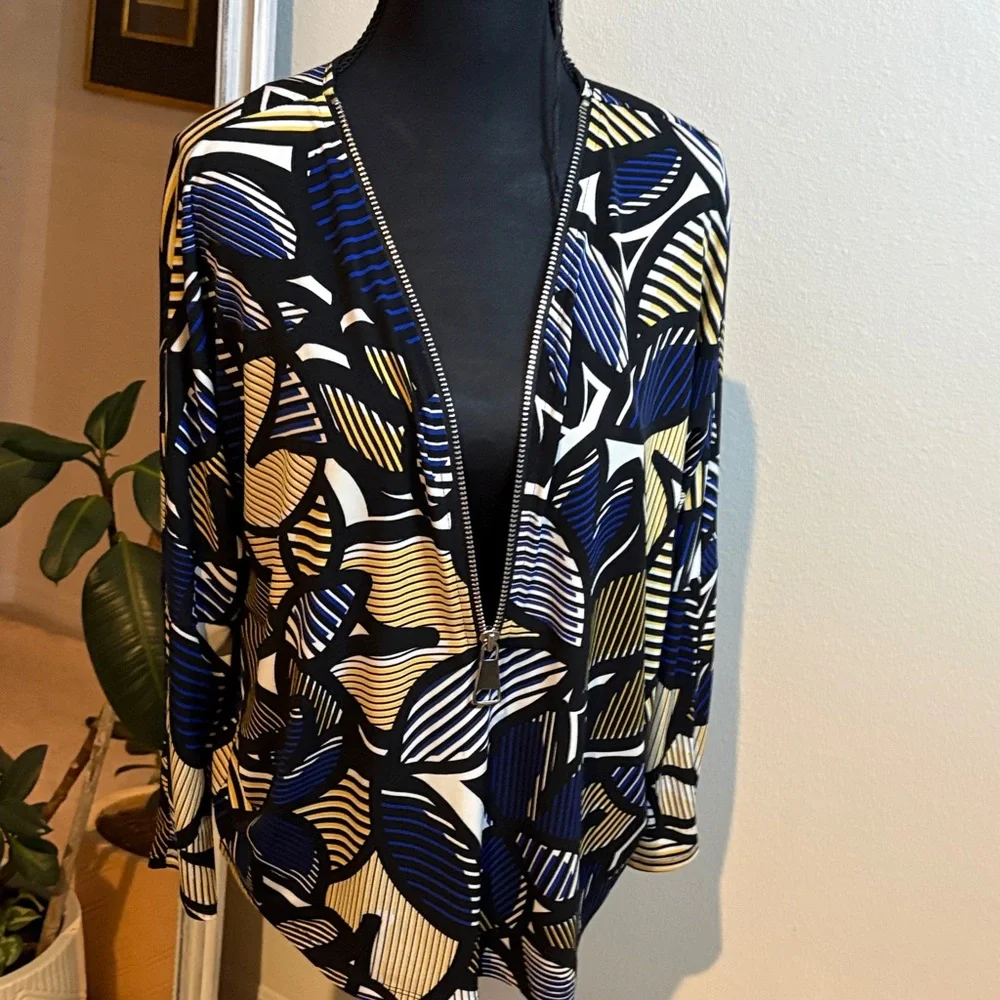 Alfani Colorful Geometric Dolman sleeve Top - Picture 4 of 8